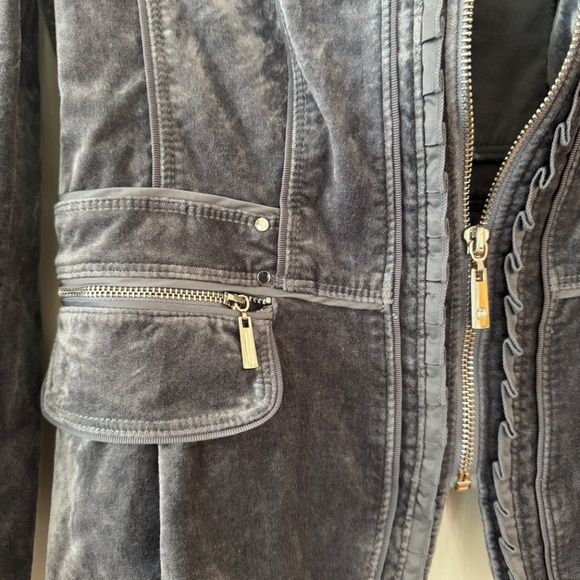 WHBM Gray Crushed Velvet Jacket - Picture 5 of 12